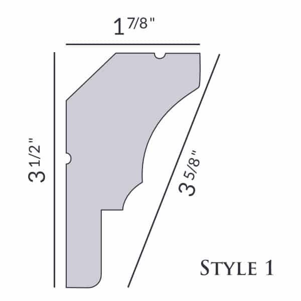 Style 1 | 3 1/2" | Flat Back | Foam Crown Molding