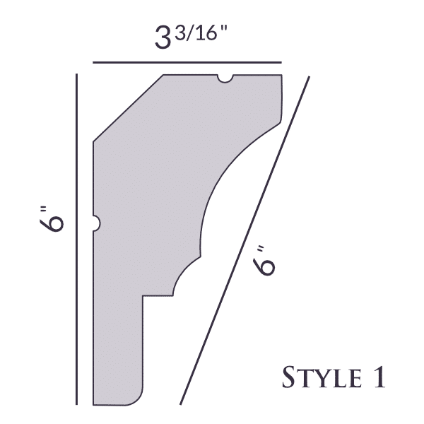 Style 1 | 6" | Flat Back | Foam Crown Molding