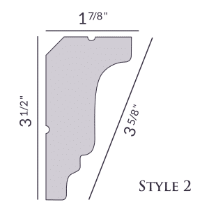 Style 2 | 3 1/2" | Flat Back | Foam Crown Molding
