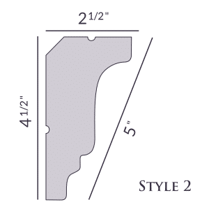 Style 2 | 4 1/2" | Flat Back | Foam Crown Molding