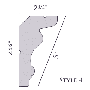 Style 4 | 4 1/2" | Flat Back | Foam Crown Molding