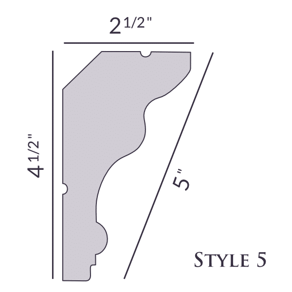 Style 5 | 3 1/2" | Flat Back | Foam Crown Molding