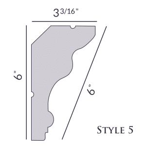 Style 5 | 6" | Flat Back | Foam Crown Molding