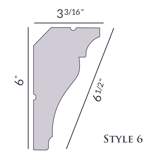 Style 6 | 6" | Flat Back | Foam Crown Molding