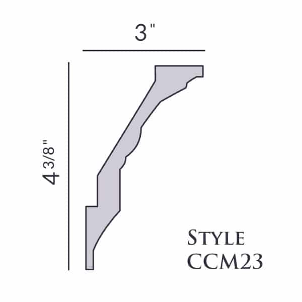 Style CCM23 | 4 3/8" | Foam Molding | Foam Crown Molding