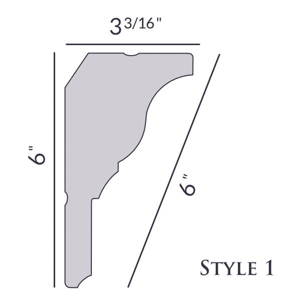 New! Style 1 | 6" | Flat Back | Foam Crown Molding