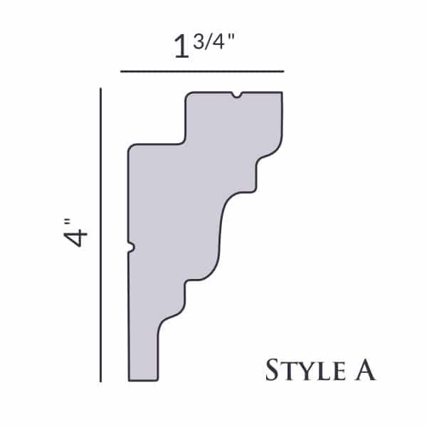 Style A | 4" | Foam Molding | Foam Crown Molding