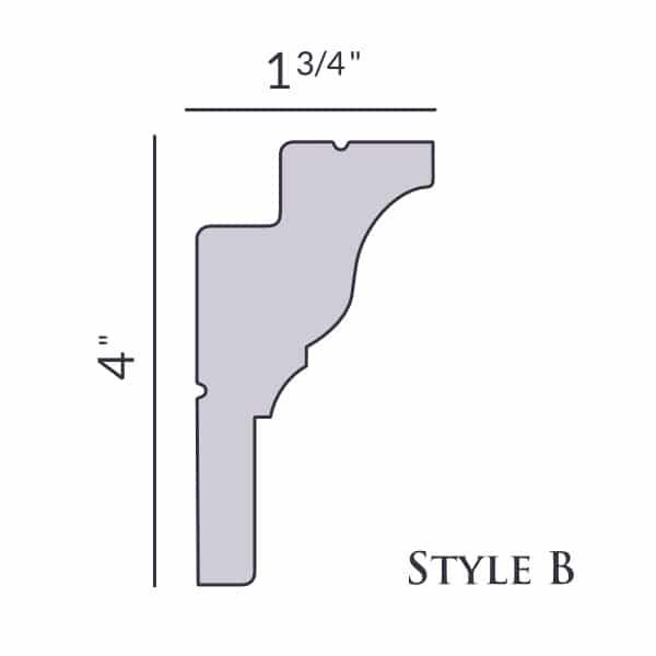 Style B | 4" | Foam Molding | Foam Crown Molding
