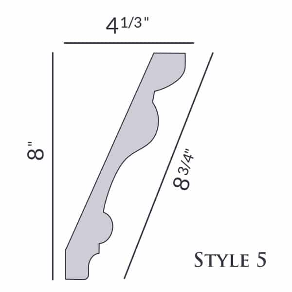 Style 5 | 8" | Large Foam Crown Molding
