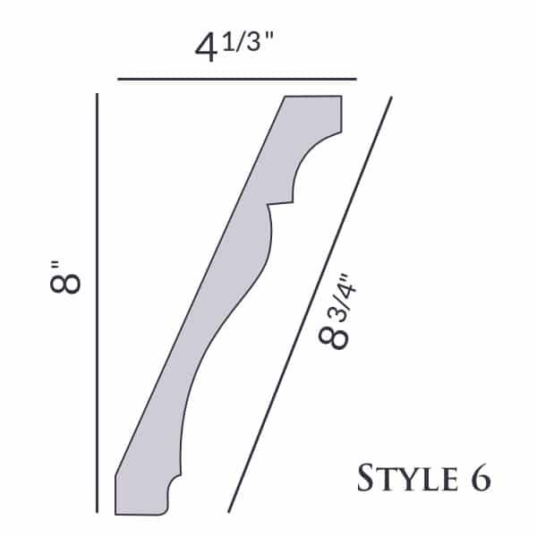 Style 6 | 8" | Large Foam Crown Molding