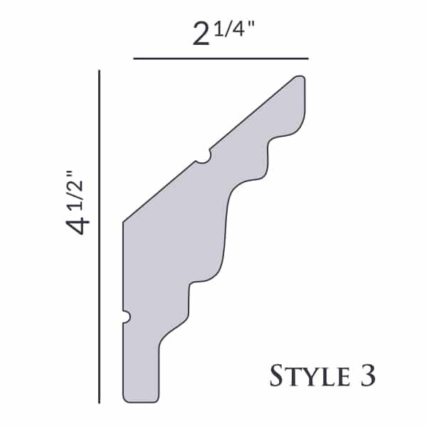Style 3 | 4 1/2" | Vaulted Foam Crown Molding