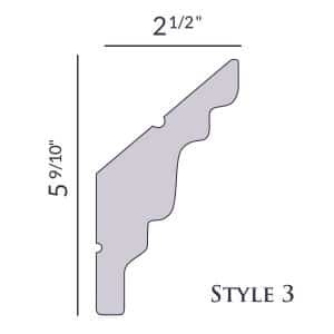 Style 3 | 6" | Vaulted Foam Crown Molding