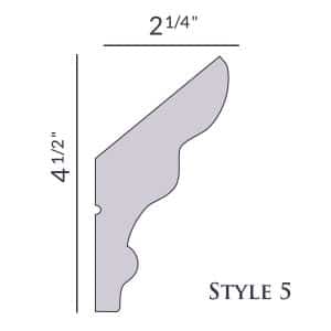 Style 5 | 4 1/2" | Vaulted Foam Crown Molding
