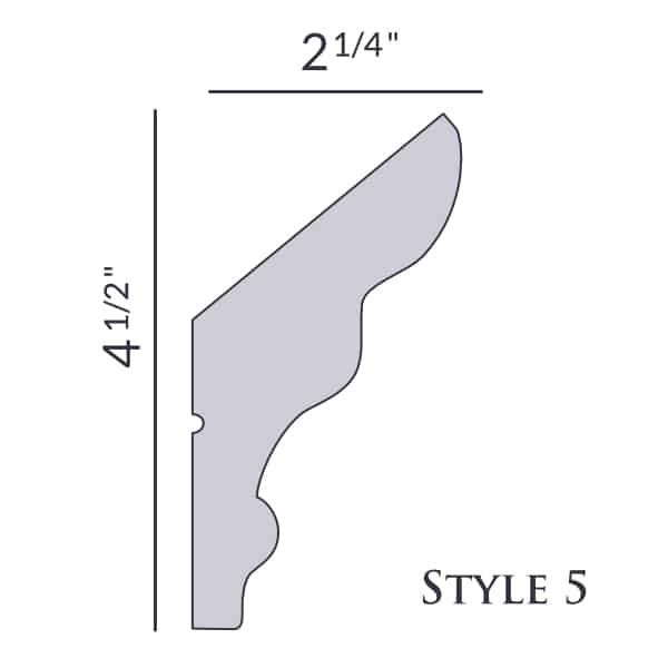 Style 5 | 4 1/2" | Vaulted Foam Crown Molding