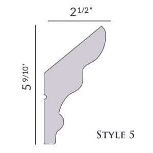 Style 5 | 6" | Vaulted Foam Crown Molding