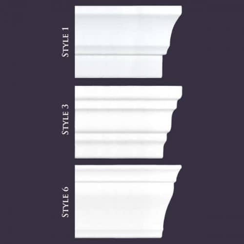 Mix Samples | Flat Back Styles 1,3,6 | Foam Crown Molding