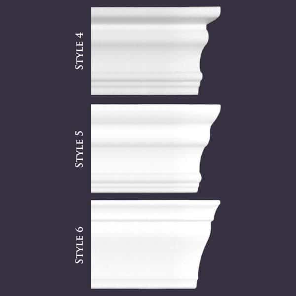 Mix Samples | Flat Back Styles 4,5,6 | Foam Crown Molding