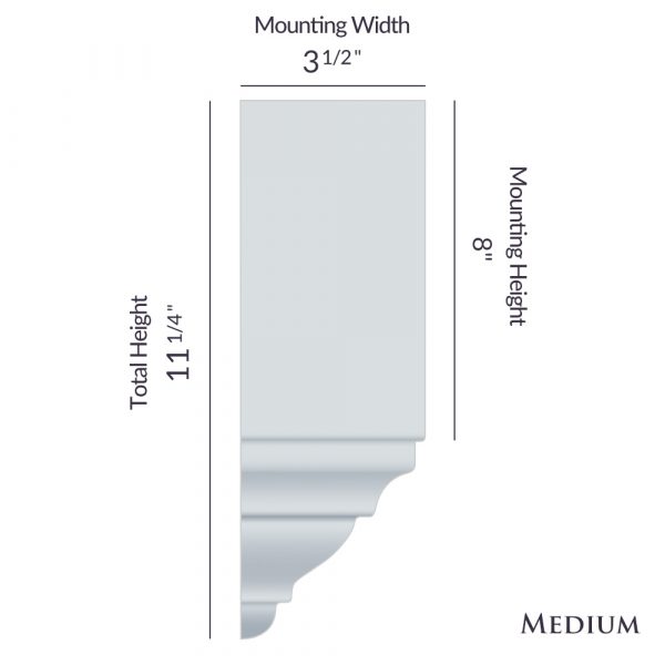 Medium Corner Block Dimensions | Foam Crown Molding