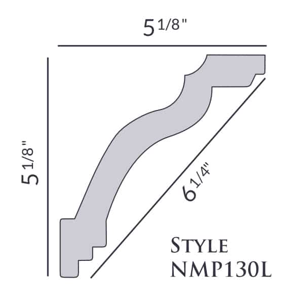 Style NMP130L | 5 1/8" | Foam Molding | Foam Crown Molding